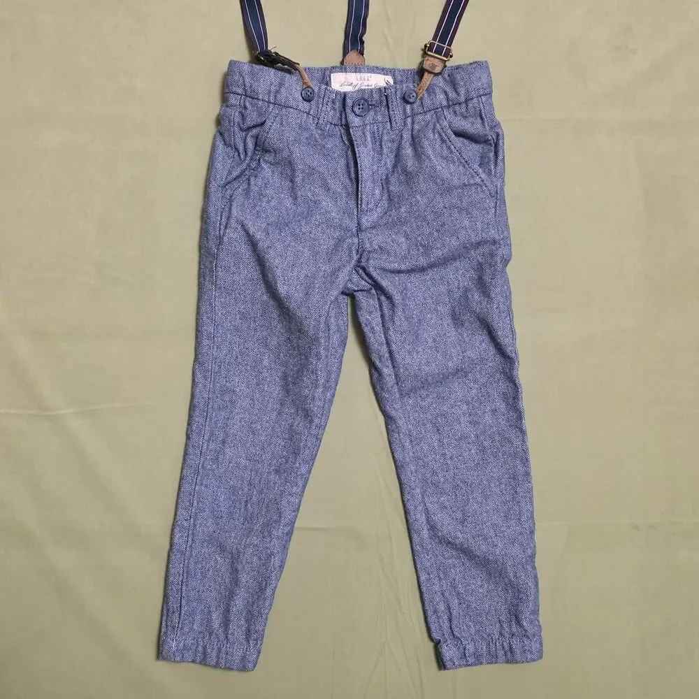 L.O.G.G. Label of graded goods H&M boys' 4-5 Y Blue pants with suspenders